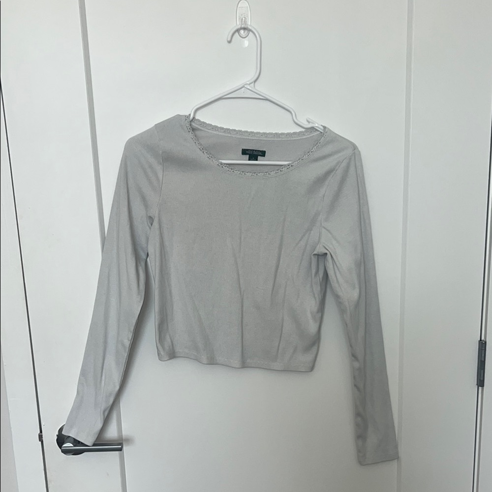 White/cream Long Sleeve Women's Top